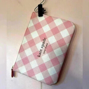 Kate Spade Pink / White Zippered Toiletry or Document Pouch